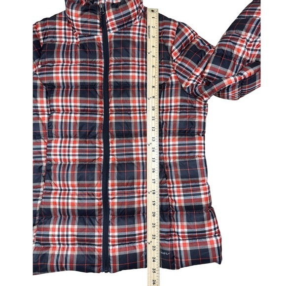 Eddie Bauer CirrusLite Down Jacket Womens Medium Red Black Plaid Puffer 650 Fill - Picture 10 of 12